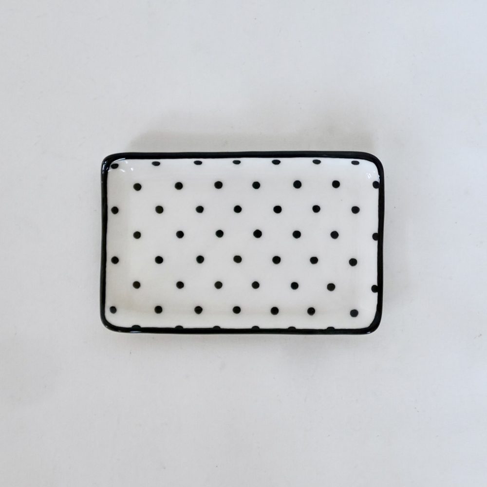 Sous-tasse blanche pois noir Sous-tasse blanche pois noir