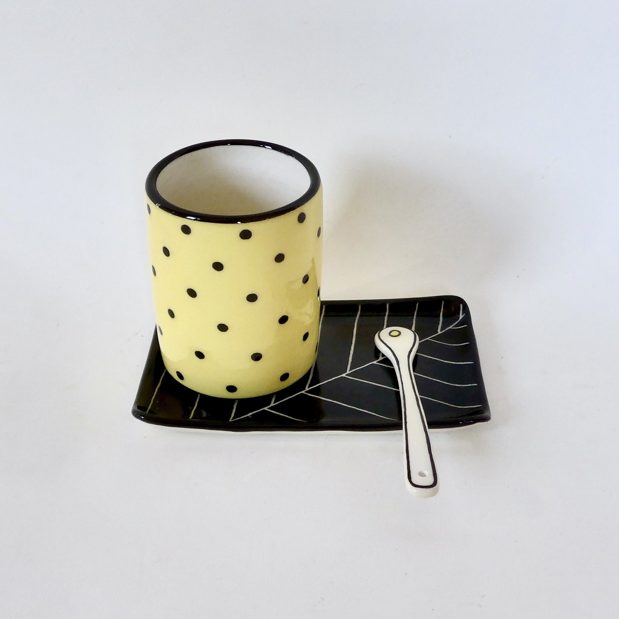 mug pois jaune